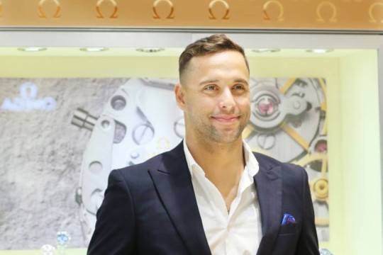 Swimming legend Chad Le Clos visits Omega Boutique at Doha Festival City-Qatar