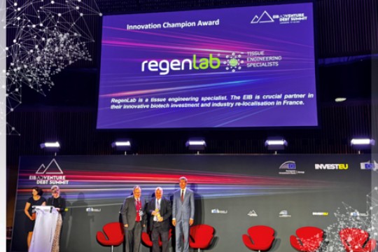 RegenLab France Receives Prestigious EU-EIB Innovation Champion Award