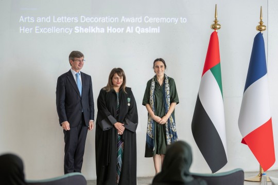 Hoor Al Qasimi recognised as Officer of the Order of Arts and Letters by the Embassy of France in the UAE