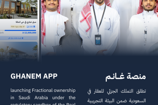 شركة غانم تطلق التملك الجزئي للعقار في السعودية ضمن البيئة التنظيمية التجريبية للهيئة العامة للعقار
