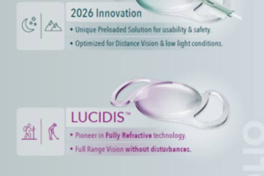 عدسة Lucidis®‎ تضع معايير عالية في جراحة إعتام عدسة العين الفاخرة مع أداء بصري كامل النطاق
