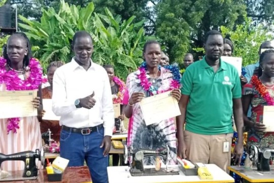 Over 60 vocational training graduates receive startup kits in Rumbek-Sudan